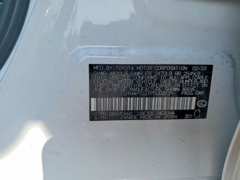 2023 Lexus Is 500 მანქანა იყიდება აუქციონზე, vin: JTHAP1D21P5003129, აუქციონის ნომერი: 61846206