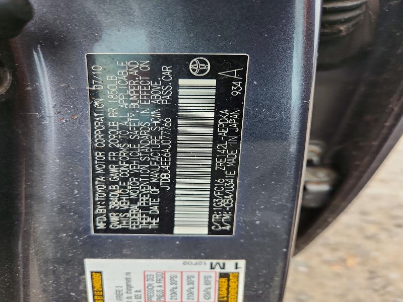 Продаж на аукціоні авто 2010 Toyota Corolla, vin: JTDBU4EE6AJ077766, номер лоту: 62138616