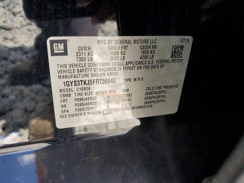 Продаж на аукціоні авто 2015 Cadillac Escalade, vin: 1GYS3TKJ5FR738849, номер лоту: 61631846