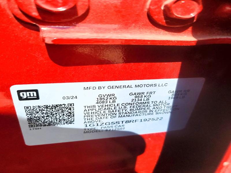 61041696 :رقم المزاد ، 1G1ZG5ST8RF192522 vin ، 2024 Chevrolet Malibu مزاد بيع