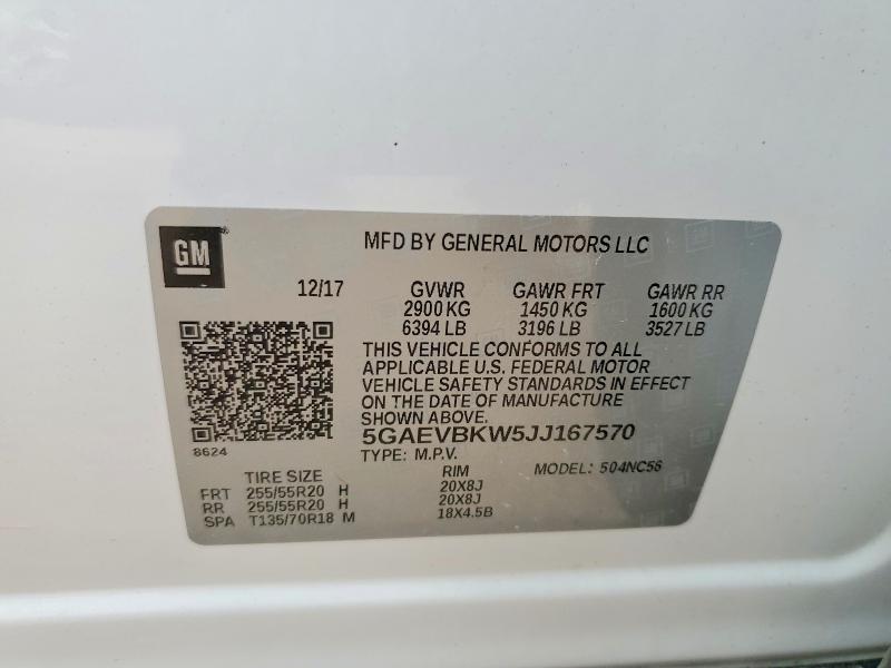 Aukcja sprzedaży 2018 Buick Enclave, vin: 5GAEVBKW5JJ167570, numer aukcji: 61023566