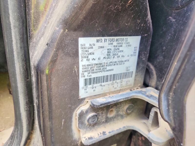 Aukcja sprzedaży 2007 Ford F250, vin: 1FTSW21P07EA40655, numer aukcji: 59852776