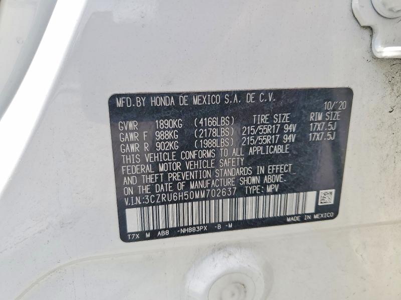 62836266 :رقم المزاد ، 3CZRU6H50MM702637 vin ، 2021 Honda Hr-v مزاد بيع