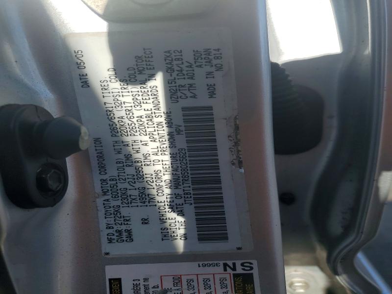Aukcja sprzedaży 2005 Toyota 4runner, vin: JTEBT17R858025629, numer aukcji: 61888396