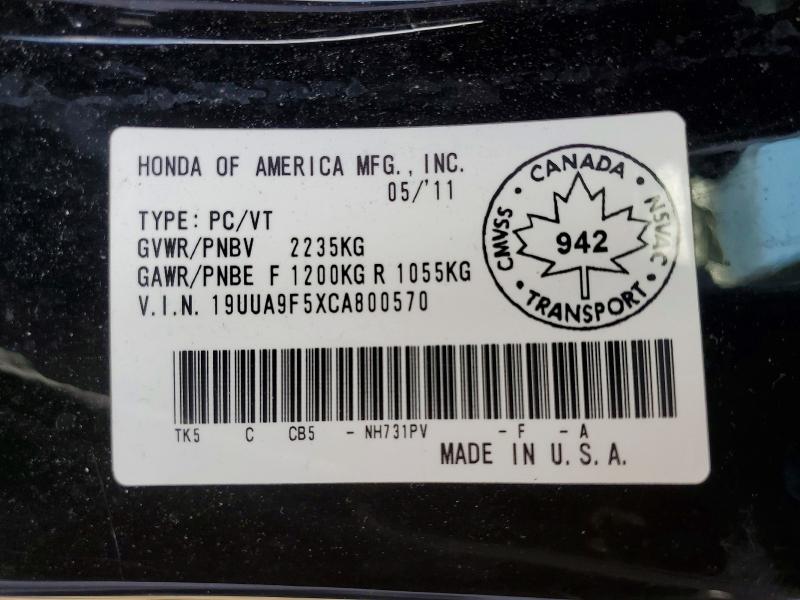 Продаж на аукціоні авто 2012 Acura Tl, vin: 19UUA9F5XCA800570, номер лоту: 59547206