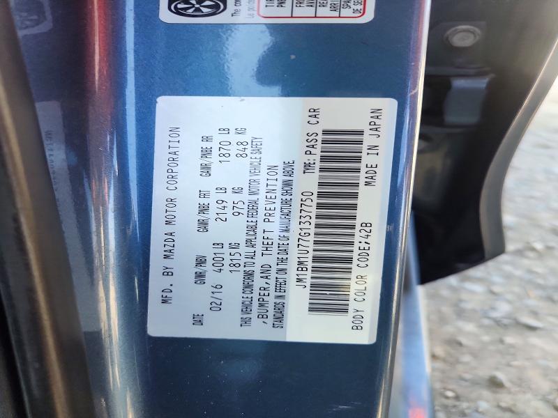 2016 Mazda 3 მანქანა იყიდება აუქციონზე, vin: JM1BM1U77G1337750, აუქციონის ნომერი: 60502296