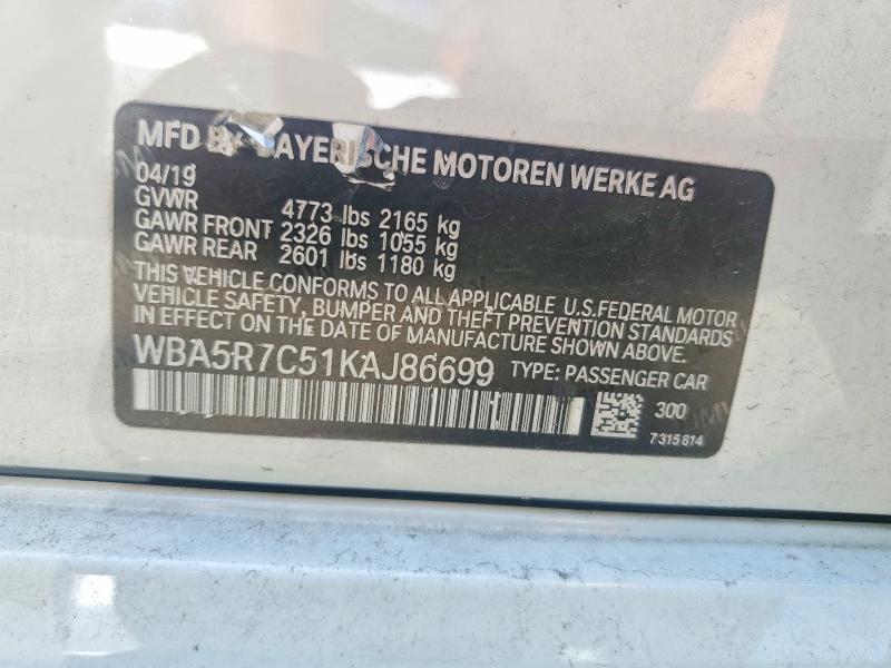 Aukcja sprzedaży 2019 Bmw 330xi, vin: WBA5R7C51KAJ86699, numer aukcji: 60635856