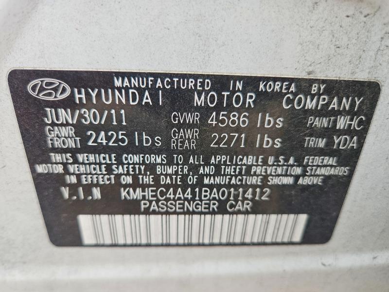 Продажа на аукционе авто 2011 Hyundai Sonata, vin: KMHEC4A41BA011412, номер лота: 61203446