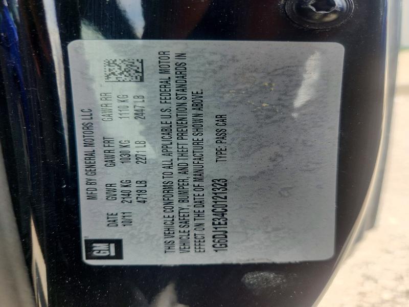 2012 Cadillac Cts მანქანა იყიდება აუქციონზე, vin: 1G6DJ1E34C0121323, აუქციონის ნომერი: 60661856