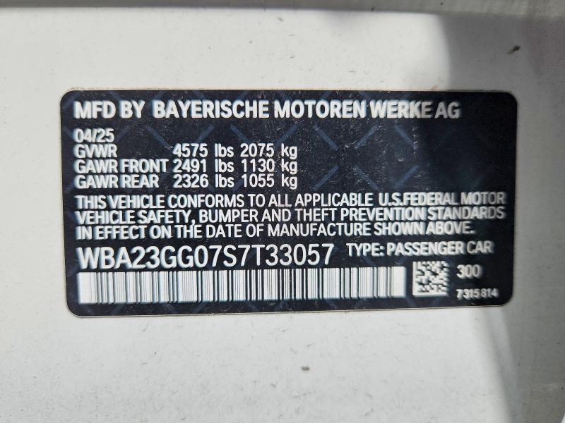 Aukcja sprzedaży 2025 Bmw 228xi, vin: WBA23GG07S7T33057, numer aukcji: 61724156