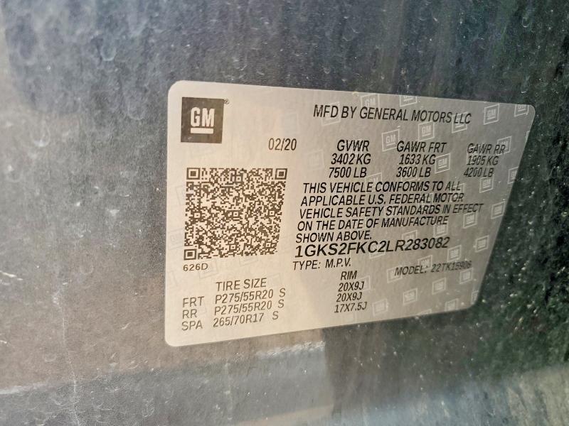 Aukcja sprzedaży 2020 Gmc Yukon Xl, vin: 1GKS2FKC2LR283082, numer aukcji: 62502226