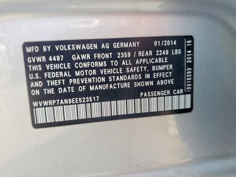 Aukcja sprzedaży 2014 Volkswagen Cc, vin: WVWRP7AN9EE523517, numer aukcji: 59841666