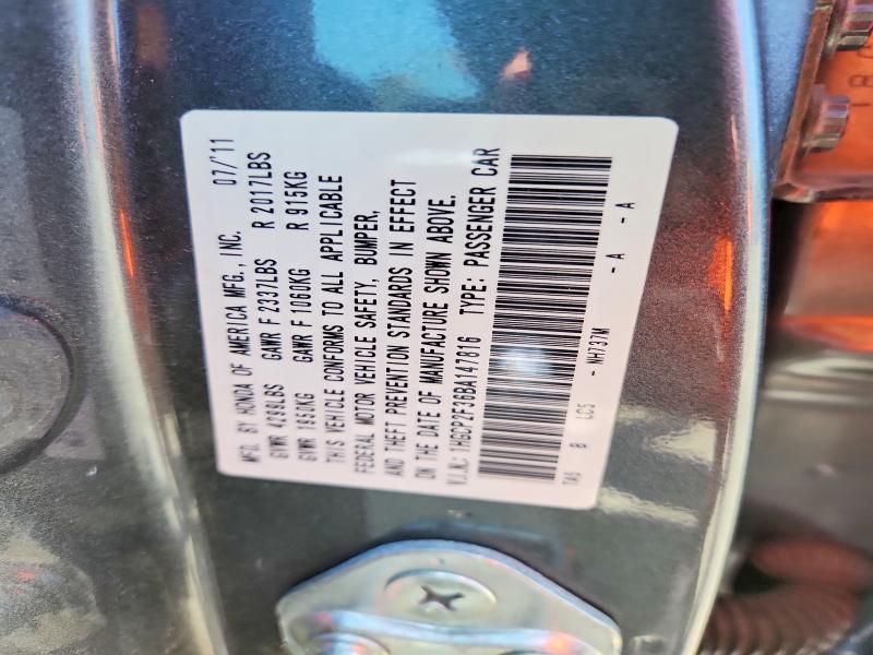 Aukcja sprzedaży 2011 Honda Accord, vin: 1HGCP2F36BA147816, numer aukcji: 61750276