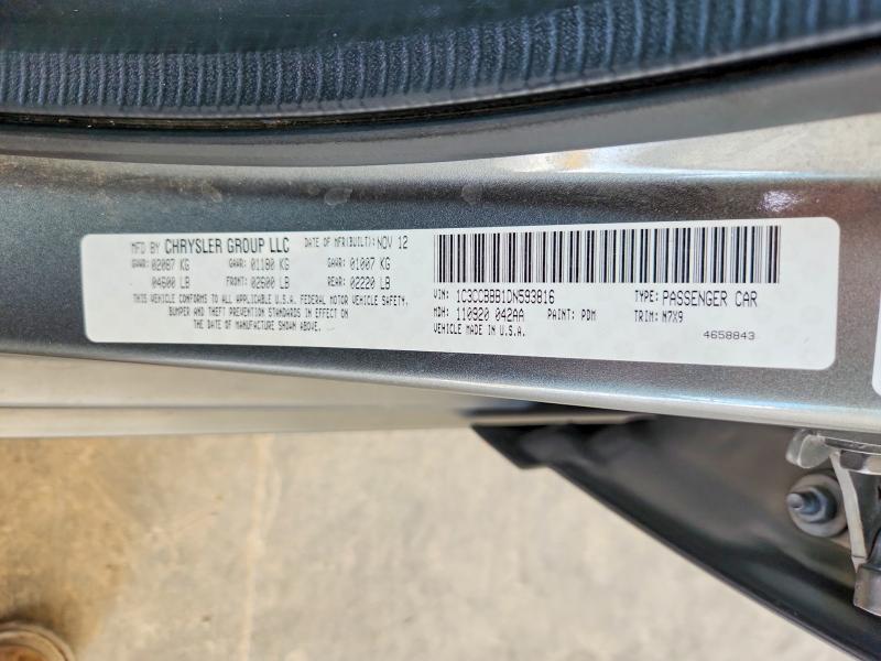 60716566 :رقم المزاد ، 1C3CCBBB1DN593816 vin ، 2013 Chrysler 200 مزاد بيع