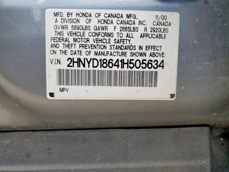 Aukcja sprzedaży 2001 Acura Mdx, vin: 2HNYD18641H505634, numer aukcji: 59849746