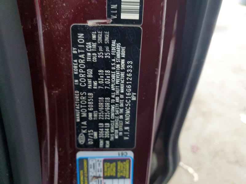 2016 Kia Sedona მანქანა იყიდება აუქციონზე, vin: KNDMC5C16G6126333, აუქციონის ნომერი: 62139326