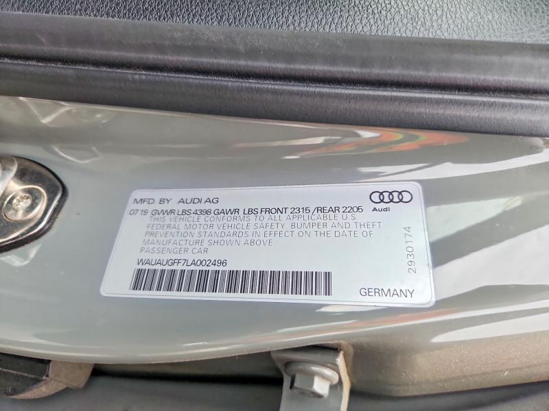 Aukcja sprzedaży 2020 Audi A3, vin: WAUAUGFF7LA002496, numer aukcji: 60843876