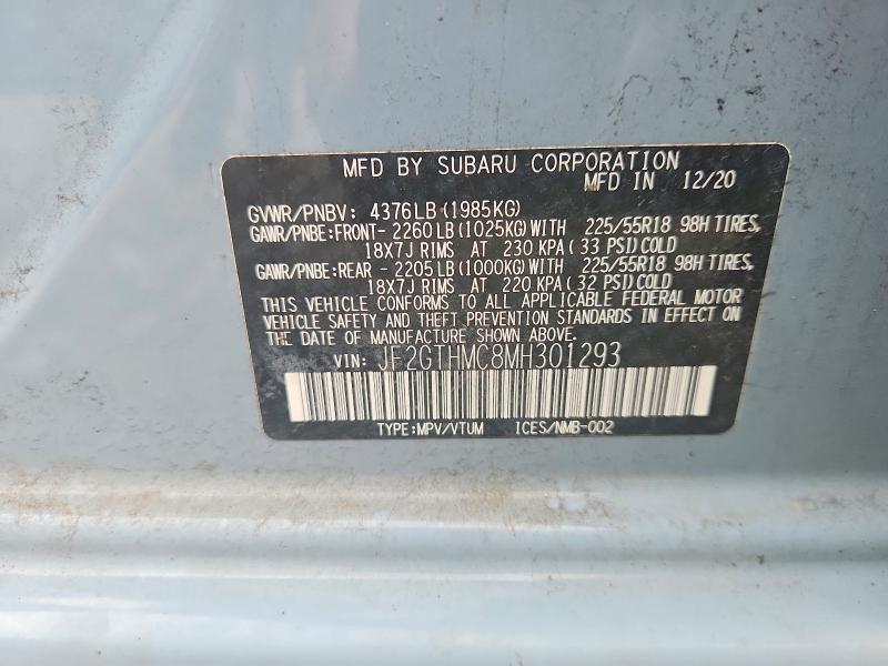 Продаж на аукціоні авто 2021 Subaru Crosstrek, vin: JF2GTHMC8MH301293, номер лоту: 61241186