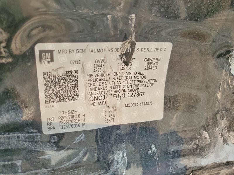 61071076 :رقم المزاد ، 3GNCJKSB4KL127867 vin ، 2019 Chevrolet Trax مزاد بيع