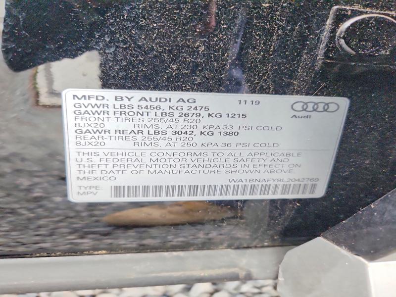 Aukcja sprzedaży 2020 Audi Q5, vin: WA1BNAFY8L2042769, numer aukcji: 60061236