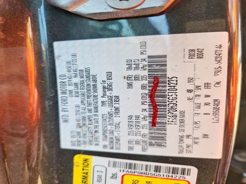 Aukcja sprzedaży 2016 Ford Fusion, vin: 1FA6P0HD5G5104225, numer aukcji: 62489226