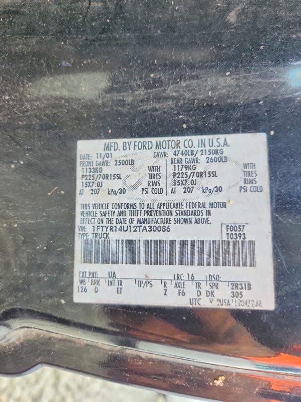 Auction sale of the 2002 Ford Ranger, vin: 1FTYR14U12TA30086, lot number: 63053016