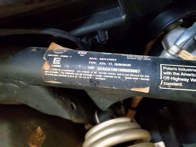Aukcja sprzedaży 2022 Polaris Ranger, vin: 4XARR1991N8069087, numer aukcji: 60549166