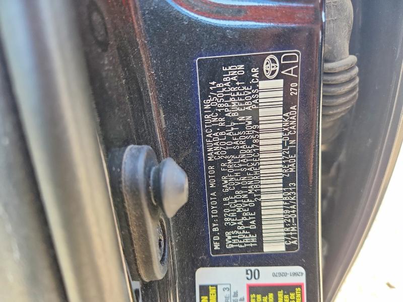 Продажа на аукционе авто 2014 Toyota Corolla, vin: 2T1BURHE5EC178579, номер лота: 59608956