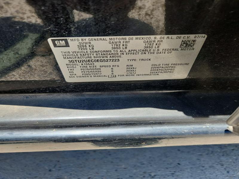 61929276 :رقم المزاد ، 3GTU2UEC0EG527223 vin ، 2014 Gmc Sierra مزاد بيع