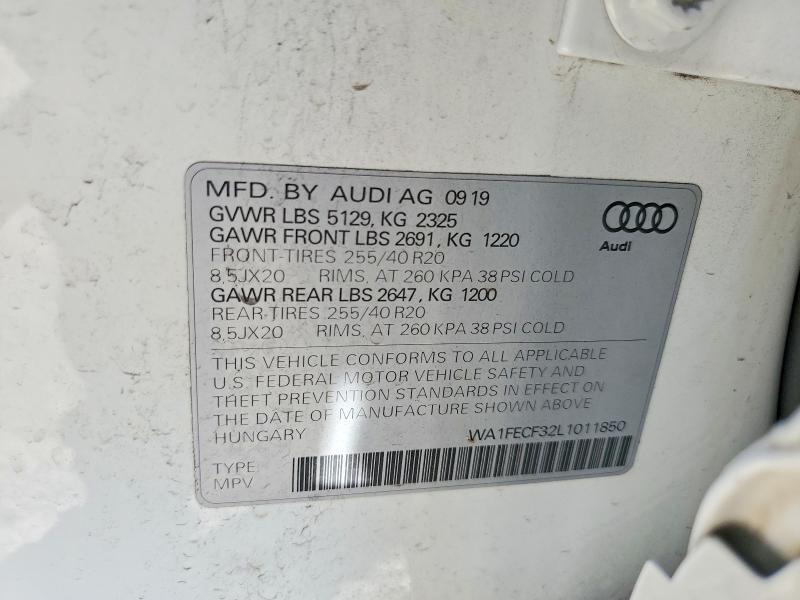 Aukcja sprzedaży 2020 Audi Q3, vin: WA1FECF32L1011850, numer aukcji: 62695996