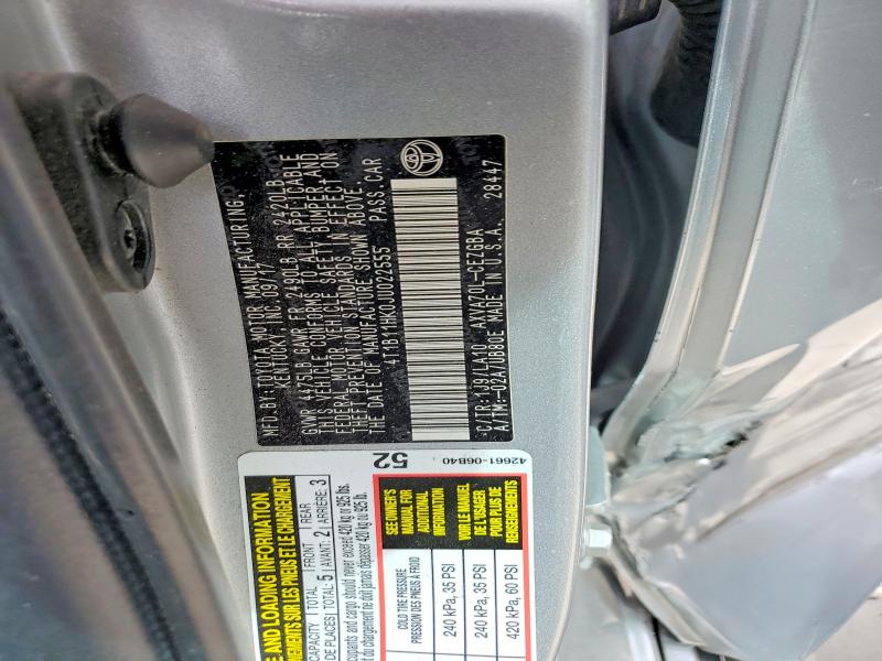 2018 Toyota Camry მანქანა იყიდება აუქციონზე, vin: 4T1B11HK0JU022555, აუქციონის ნომერი: 59780776