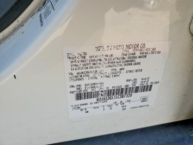 Aukcja sprzedaży 2020 Ford Ecosport, vin: MAJ6S3GL1LC387320, numer aukcji: 62841636