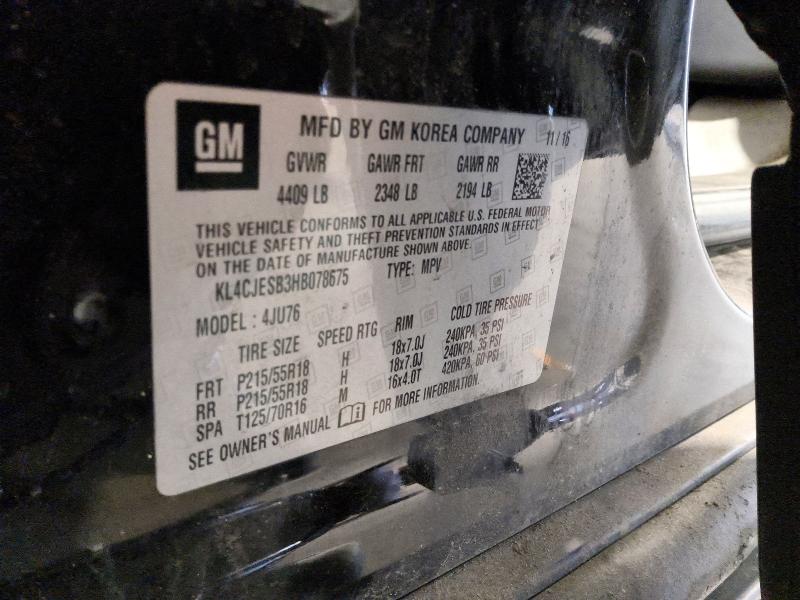 62901936 :رقم المزاد ، KL4CJESB3HB078675 vin ، 2017 Buick Encore مزاد بيع