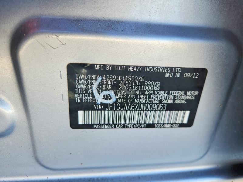Продаж на аукціоні авто 2013 Subaru Impreza, vin: JF1GJAA6XDH009063, номер лоту: 62804676