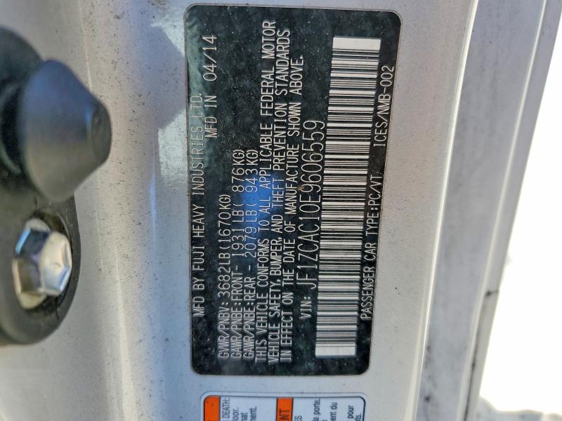 62715286 :رقم المزاد ، JF1ZCAC10E9606559 vin ، 2014 Subaru Brz مزاد بيع