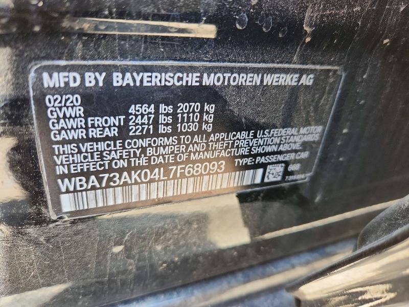 Aukcja sprzedaży 2020 Bmw 228xi, vin: WBA73AK04L7F68093, numer aukcji: 59724936