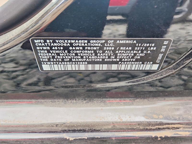 Aukcja sprzedaży 2016 Volkswagen Passat, vin: 1VWBT7A39GC012865, numer aukcji: 59741816