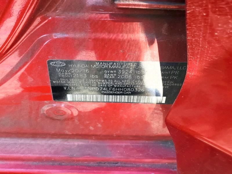 Aukcja sprzedaży 2017 Hyundai Elantra, vin: 5NPD74LF6HH080326, numer aukcji: 61023606