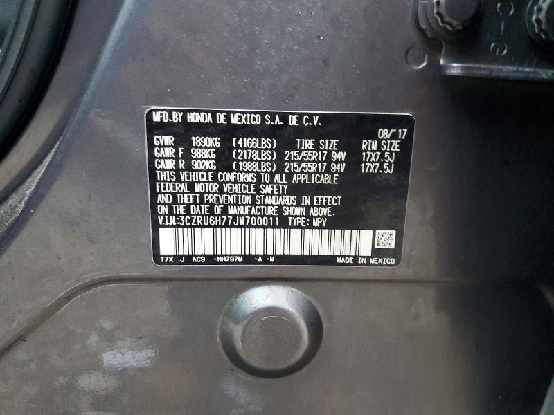 Aukcja sprzedaży 2018 Honda Hr-v, vin: 3CZRU6H77JM700011, numer aukcji: 62530606
