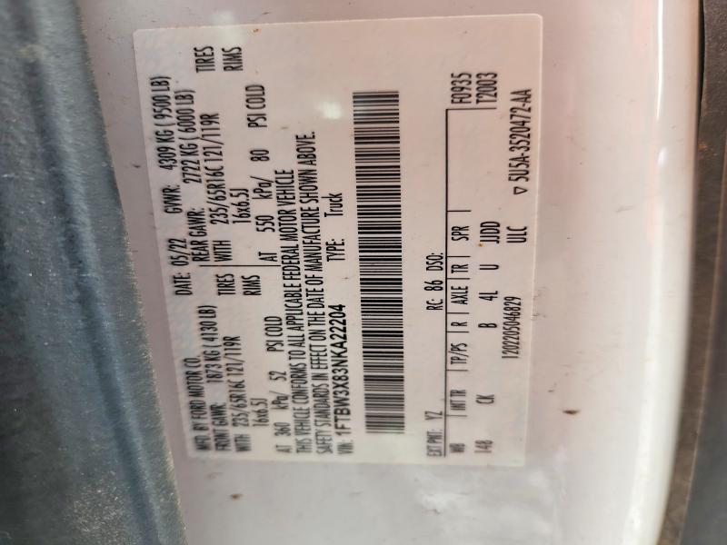 Продажа на аукционе авто 2022 Ford Transit, vin: 1FTBW3X83NKA22204, номер лота: 60978836