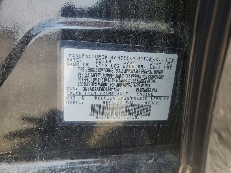 Aukcja sprzedaży 2013 Nissan Sentra, vin: 3N1AB7AP8DL691857, numer aukcji: 61736716