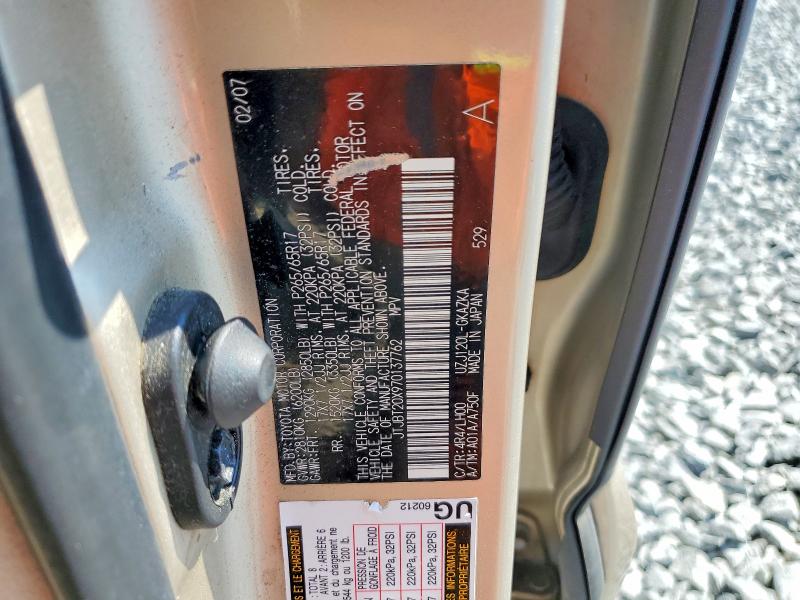 Продаж на аукціоні авто 2007 Lexus Gx, vin: JTJBT20X970137762, номер лоту: 63508446