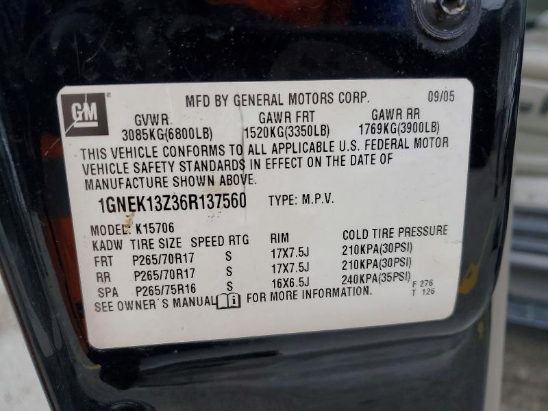 60816446 :رقم المزاد ، 1GNEK13Z36R137560 vin ، 2006 Chevrolet Tahoe مزاد بيع