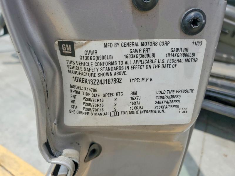 Продаж на аукціоні авто 2004 Gmc Yukon, vin: 1GKEK13Z24J187892, номер лоту: 61835586