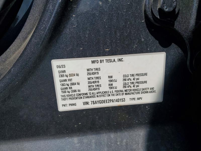 Aukcja sprzedaży 2023 Tesla Model Y, vin: 7SAYGDEE2PA140153, numer aukcji: 60896066