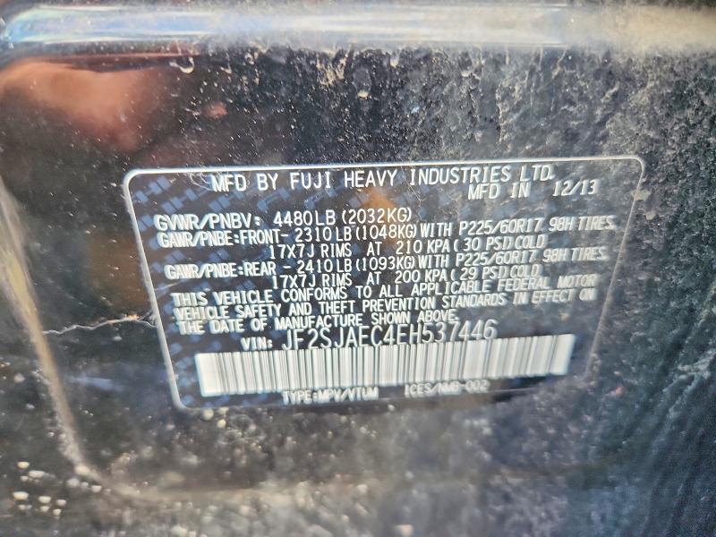 60138056 :رقم المزاد ، JF2SJAEC4EH537446 vin ، 2014 Subaru Forester مزاد بيع