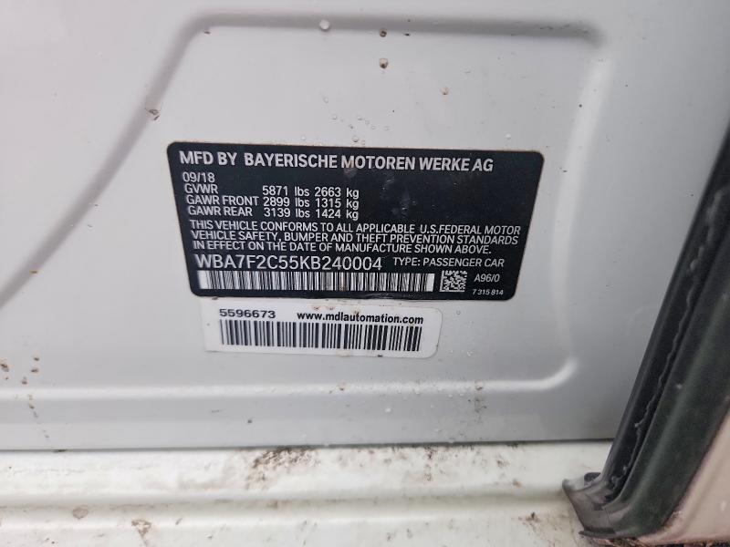 Продажа на аукционе авто 2019 Bmw 750, vin: WBA7F2C55KB240004, номер лота: 62326646