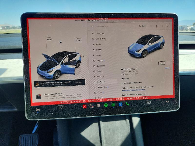 60623456 :رقم المزاد ، 7SAYGDEE1NF523145 vin ، 2022 Tesla Model Y مزاد بيع
