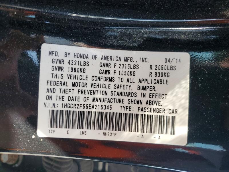 Продаж на аукціоні авто 2014 Honda Accord, vin: 1HGCR2F55EA215345, номер лоту: 58966116