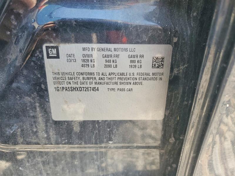 Продажа на аукционе авто 2013 Chevrolet Cruze, vin: 1G1PA5SHXD7267454, номер лота: 62437356